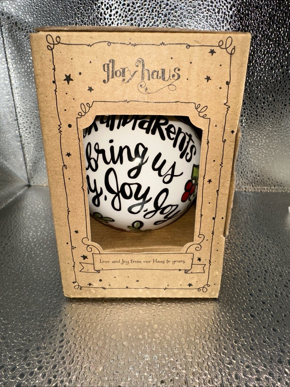 Grandparents bring us joy Glory Haus ornament ball ribbon
